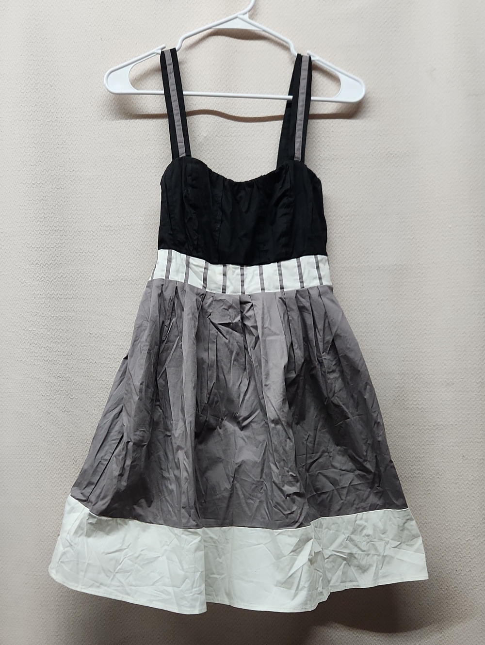 Speechless Black, Gray, and Cream Midi Dress